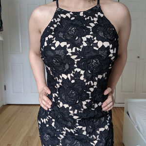 Elegant mesh knee lenght party dress